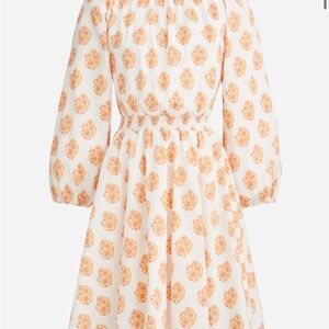 J. Crew White and Orange Floral Dress